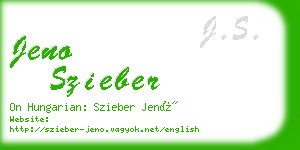 jeno szieber business card